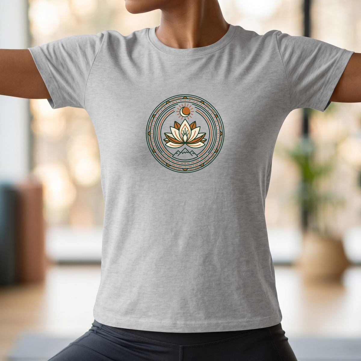 Sun & Moon Lotus Flower T-Shirt