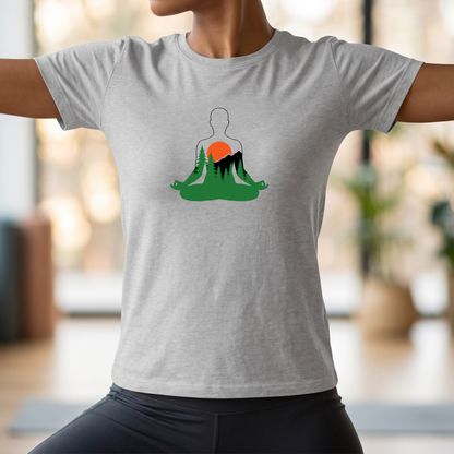 Forest and Mountains Lotus Pose T-Shirt