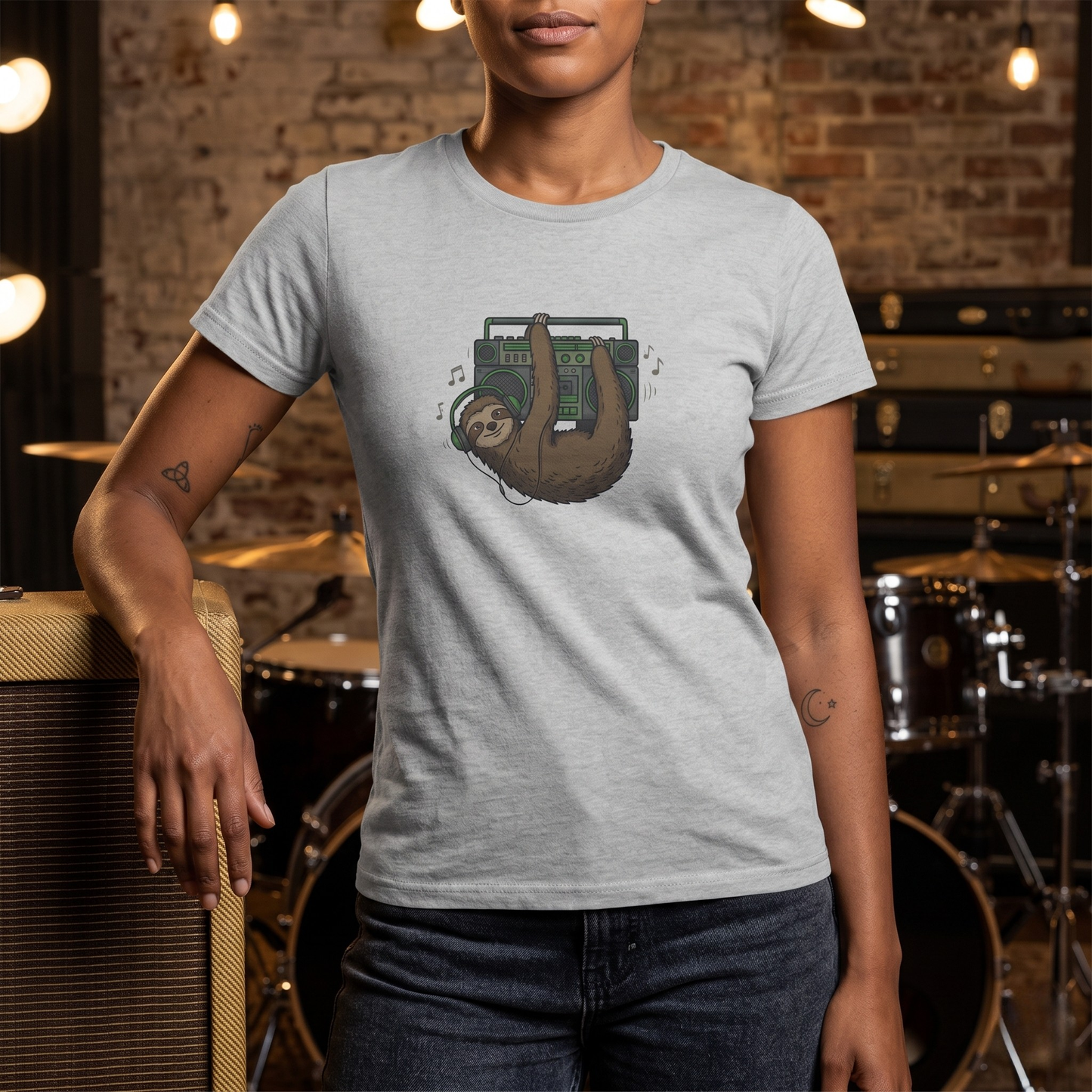 Retro Boombox Sloth T-Shirt