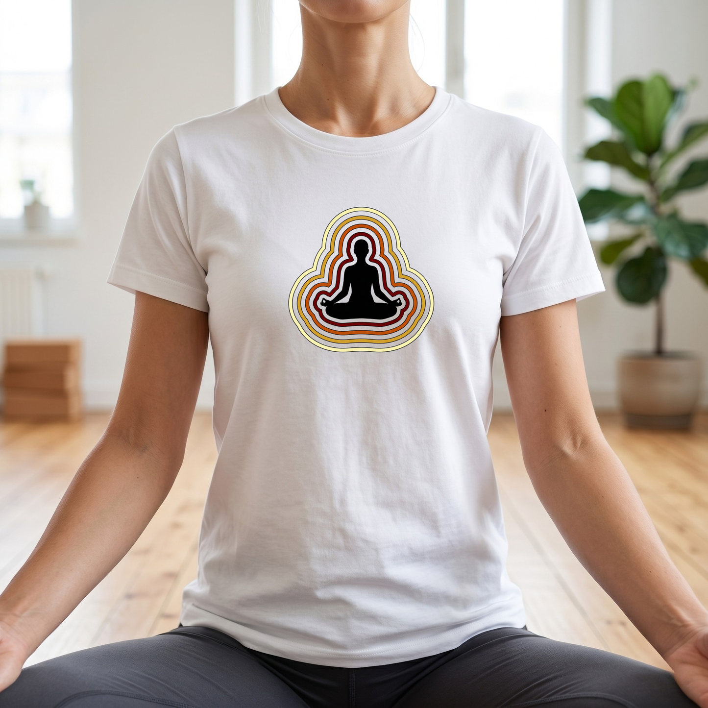Retro Aura Lotus Pose T-Shirt