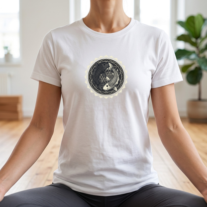 Sacred Geometry Koi Yin Yang T-Shirt