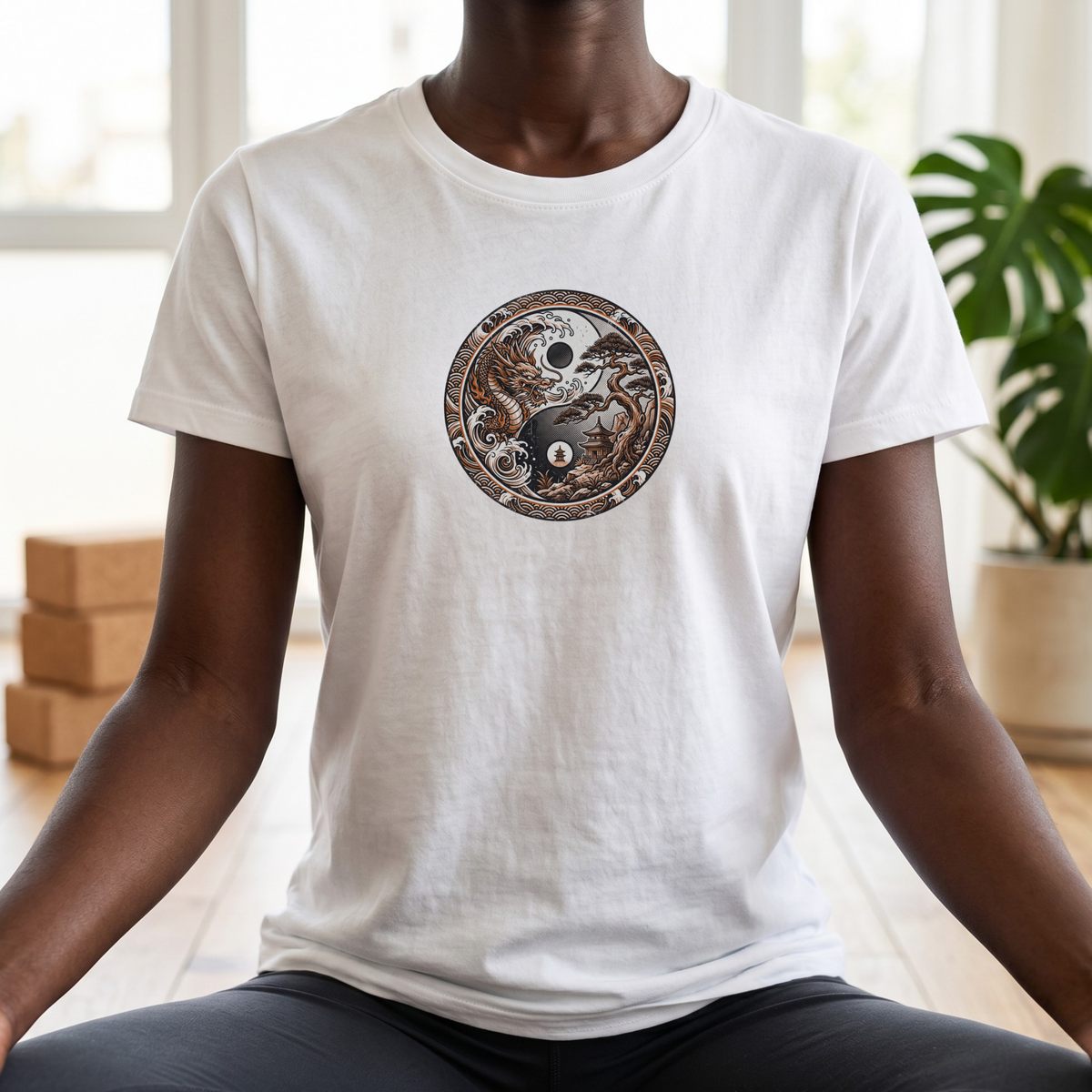 Dragon and Bonsai Yin Yang T-Shirt