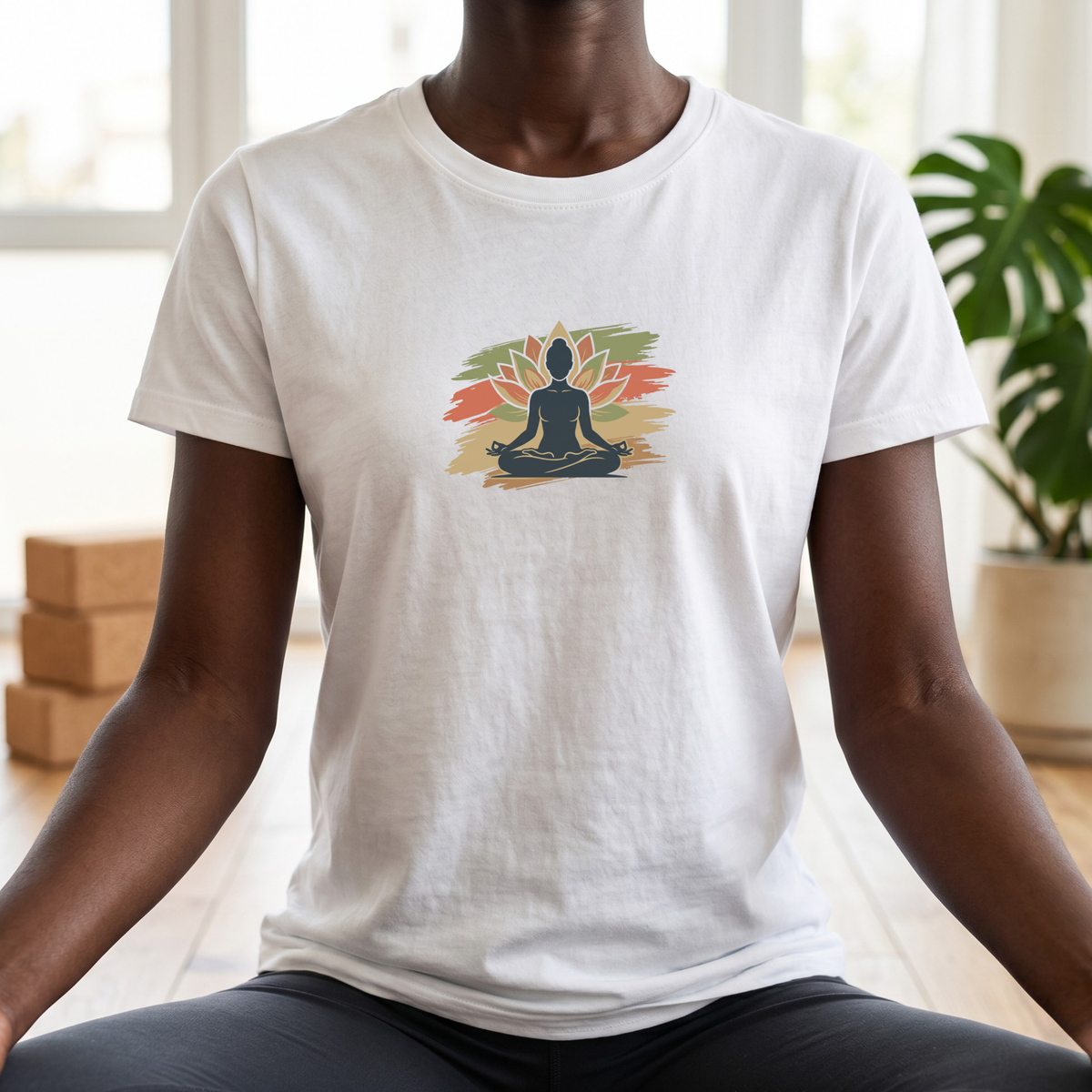 Earthy Brushstroke Lotus T-Shirt