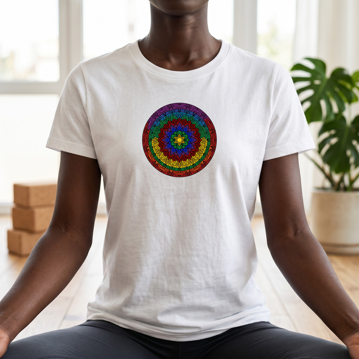 Vibrant Chakra Star Mandala T-Shirt