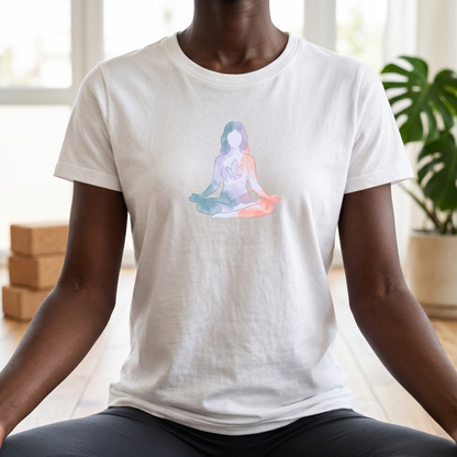Watercolor Crystal Lotus Pose T-Shirt