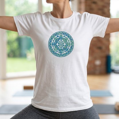 Watercolor Teal Mandala T-Shirt