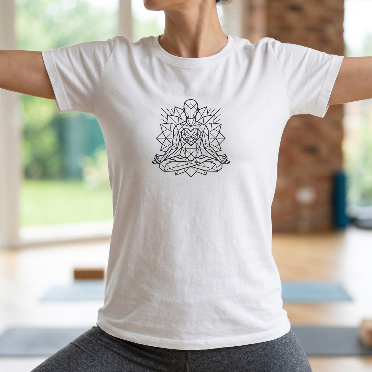 Polygon Heart Lotus Pose T-Shirt