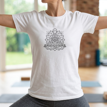 Polygon Heart Lotus Pose T-Shirt