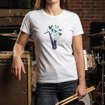 Saxophone & Birds T-Shirt