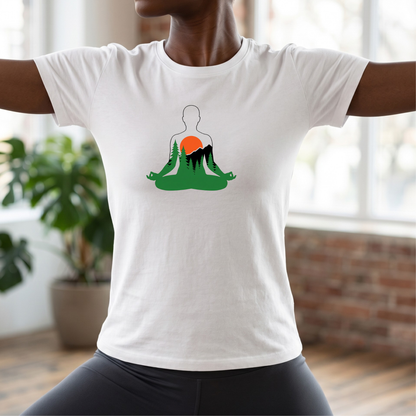 Forest and Mountains Lotus Pose T-Shirt