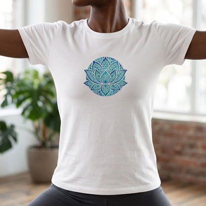 Watercolor Teal Lotus Flower T-Shirt