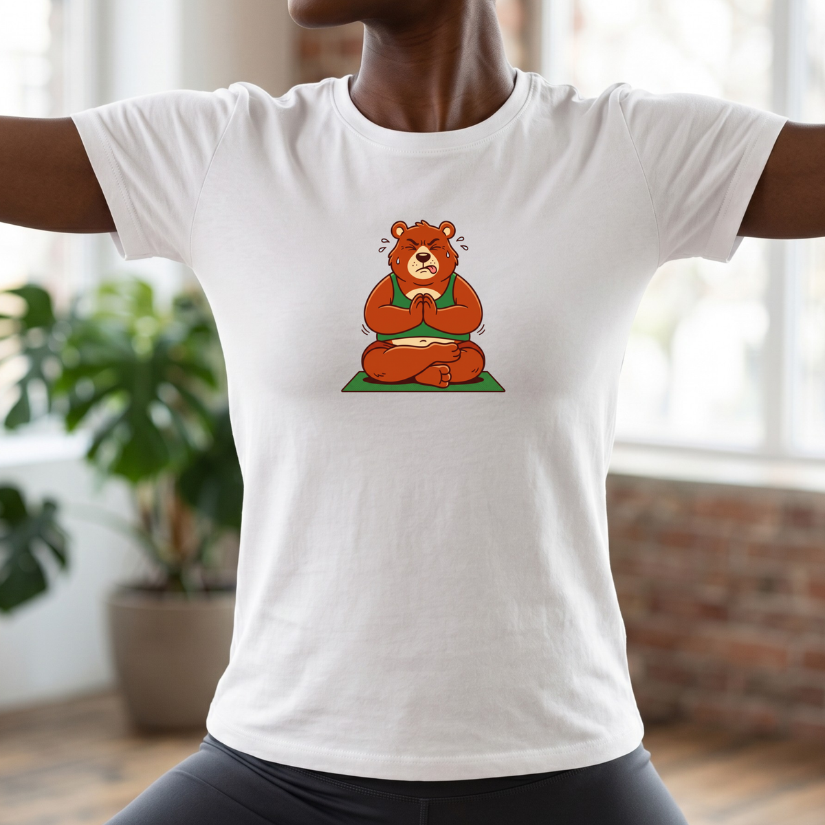 Trying My Best Yoga Bear T-Shirt