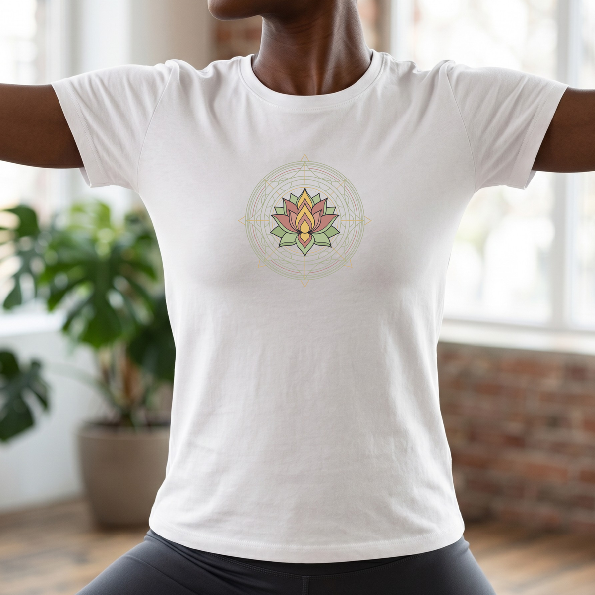 Geometric Lotus Flower T-Shirt