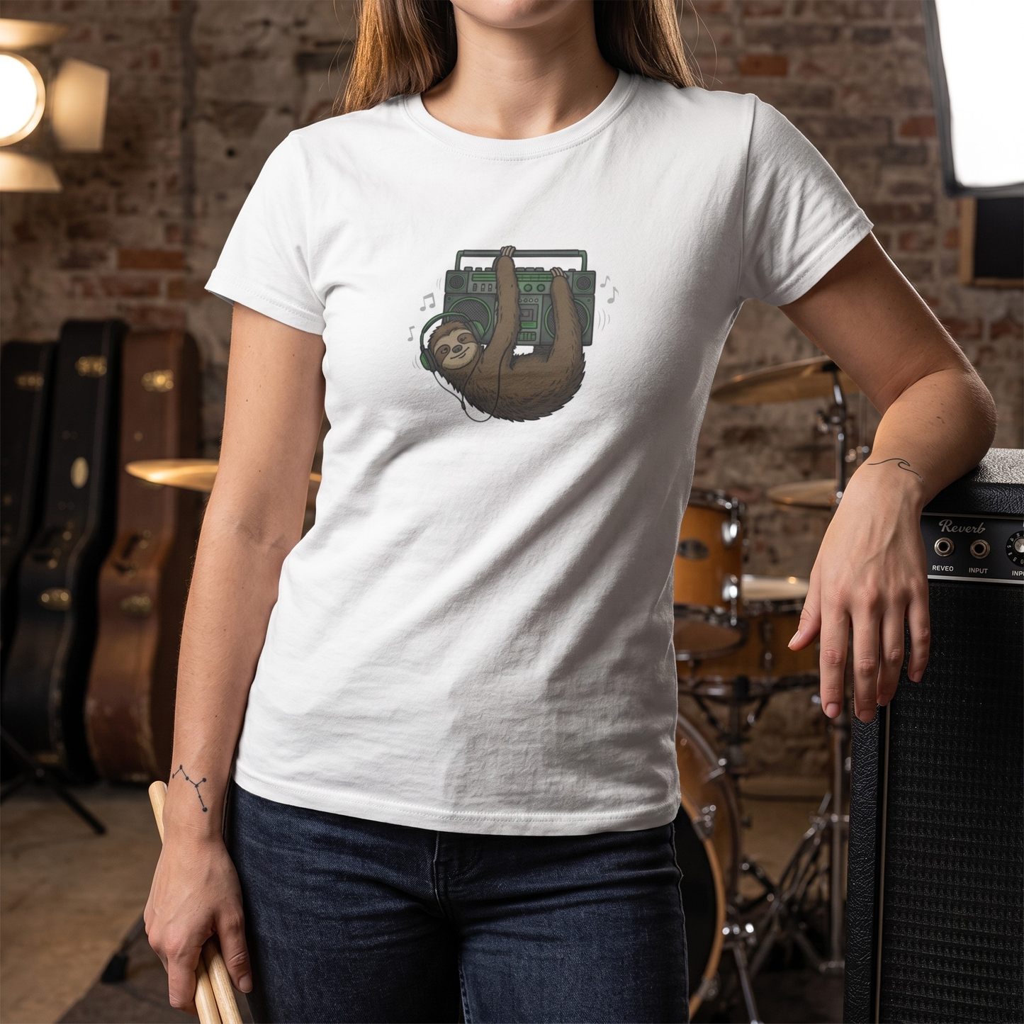 Retro Boombox Sloth T-Shirt