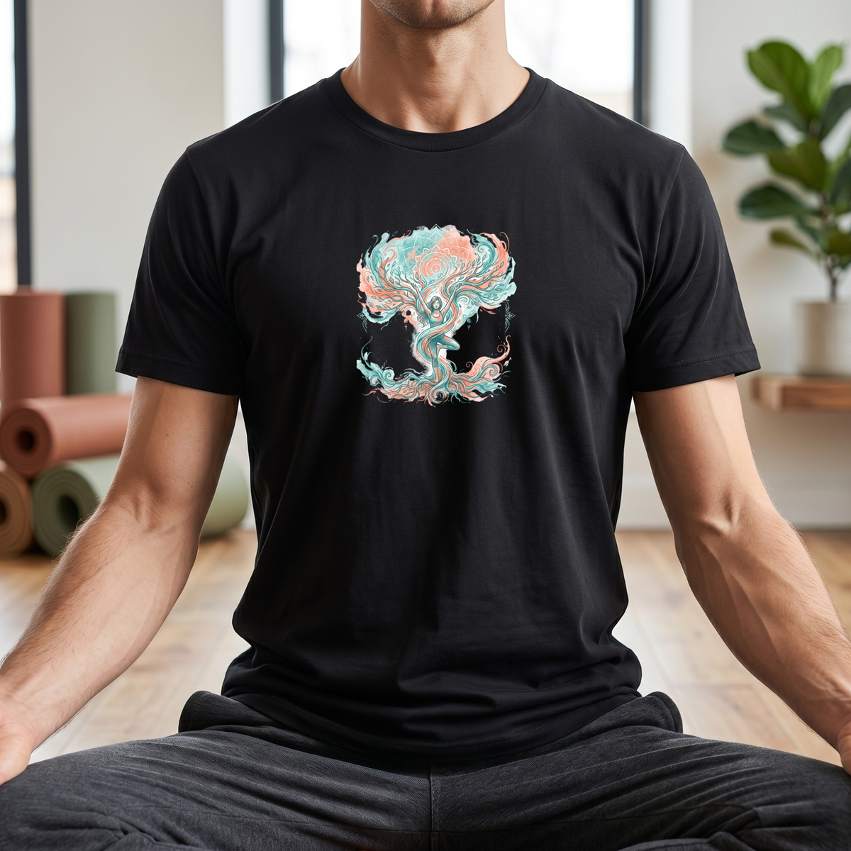 Watercolor Tree Pose Expression T-Shirt
