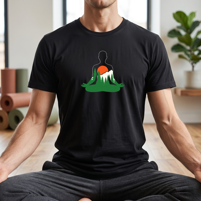 Forest and Mountains Lotus Pose T-Shirt