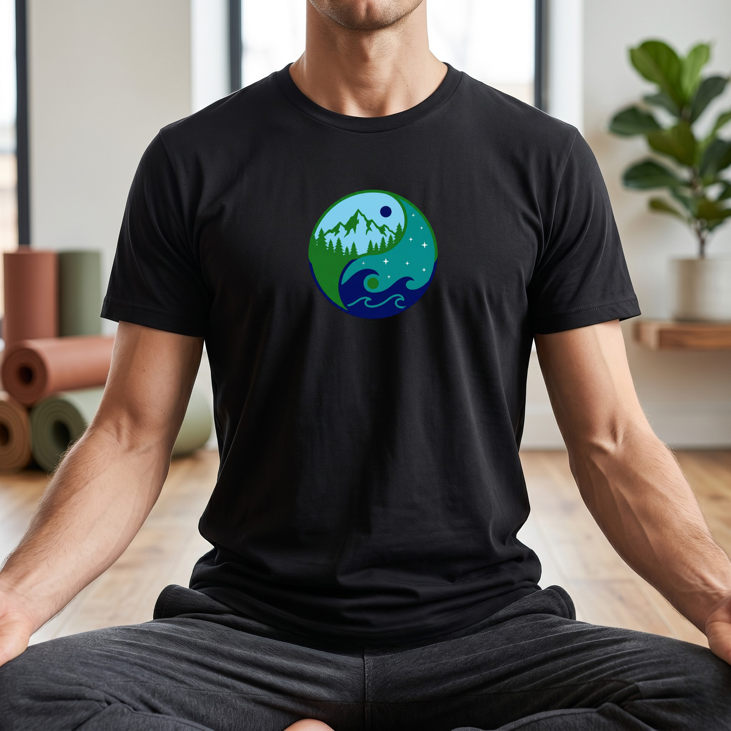 Sea & Mountain Yin Yang T-Shirt