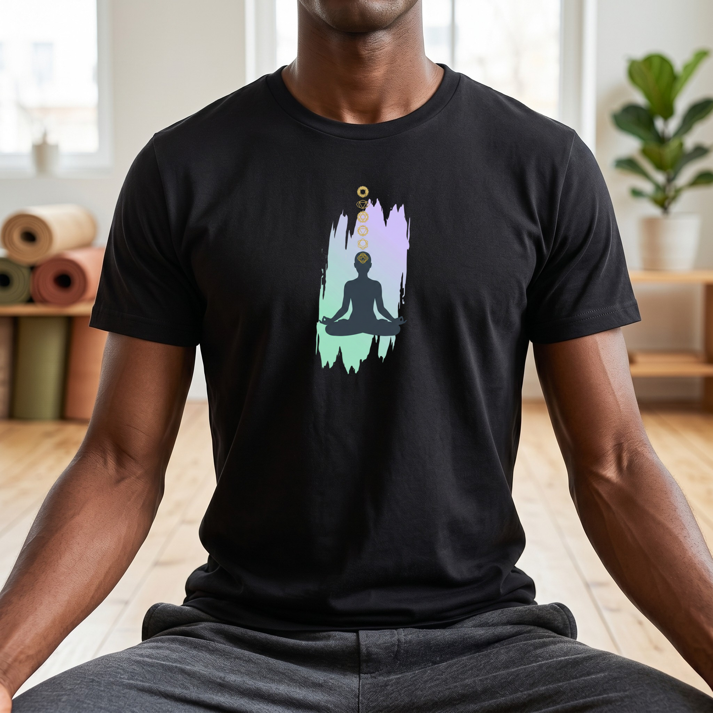 Paint Lotus Pose Chakras T-Shirt