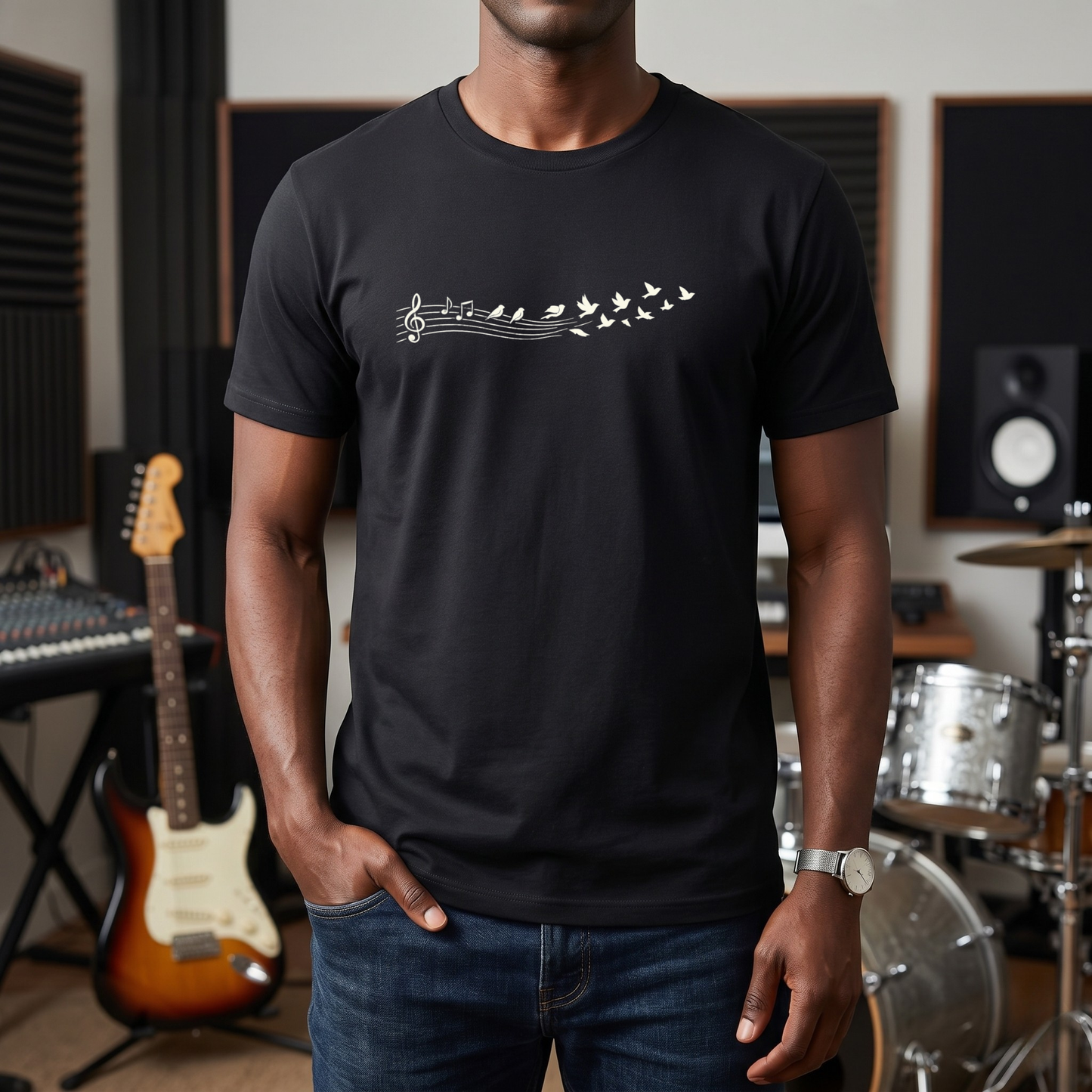 Birds & Music Notes T-Shirt
