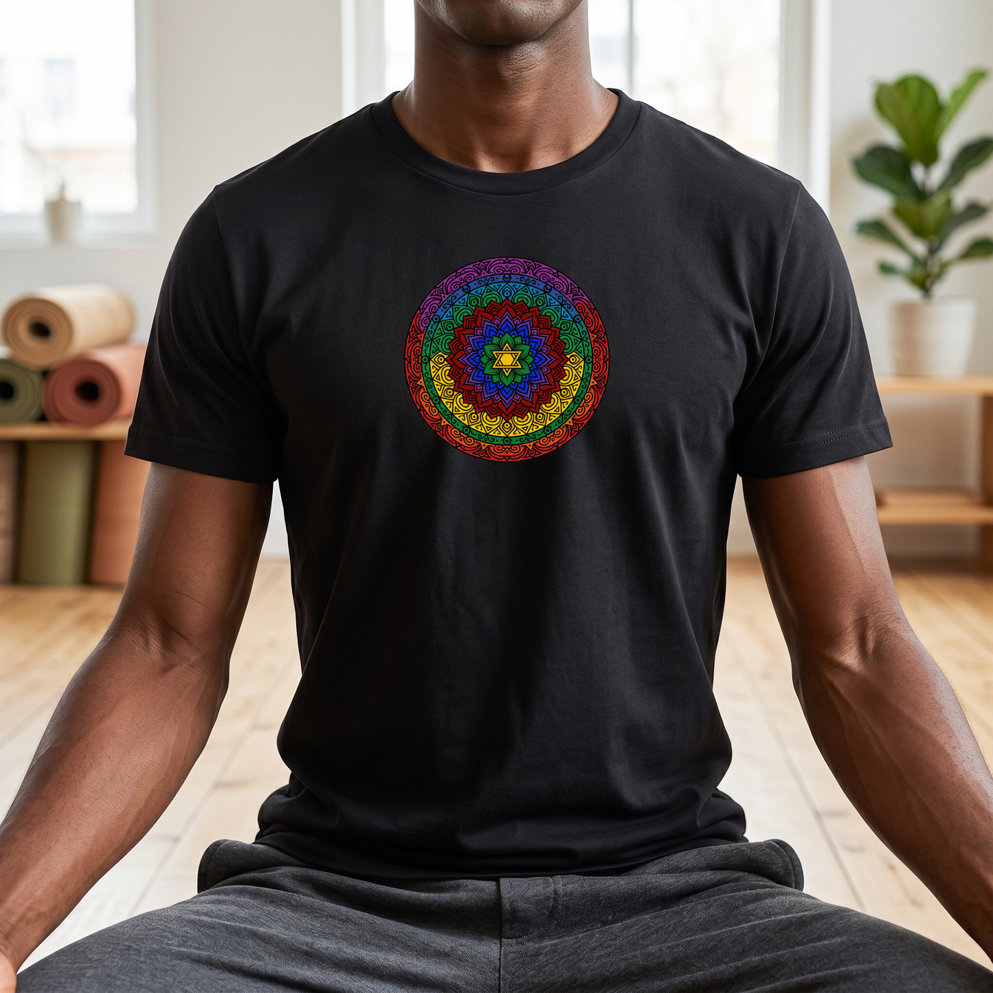 Vibrant Chakra Star Mandala T-Shirt