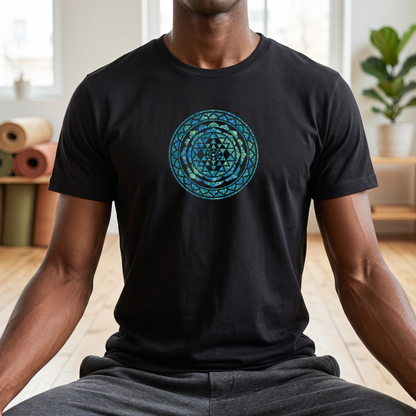 Watercolor Teal Mandala T-Shirt
