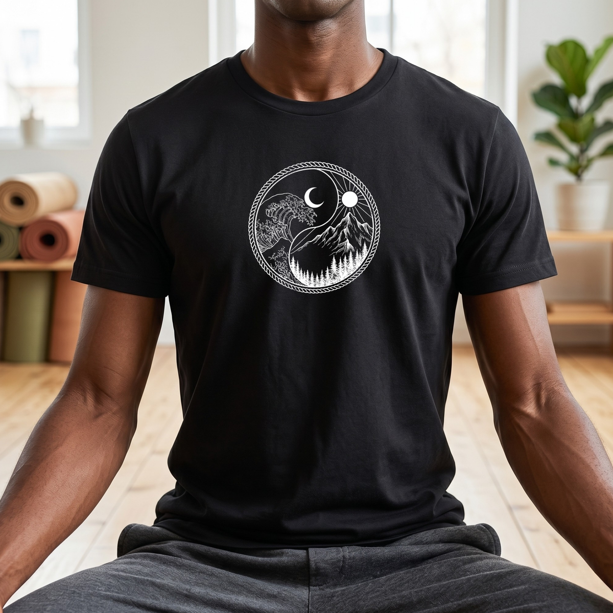 Sun & Sea Mountain Yin Yang T-Shirt