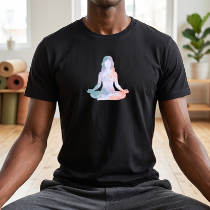 Watercolor Crystal Lotus Pose T-Shirt