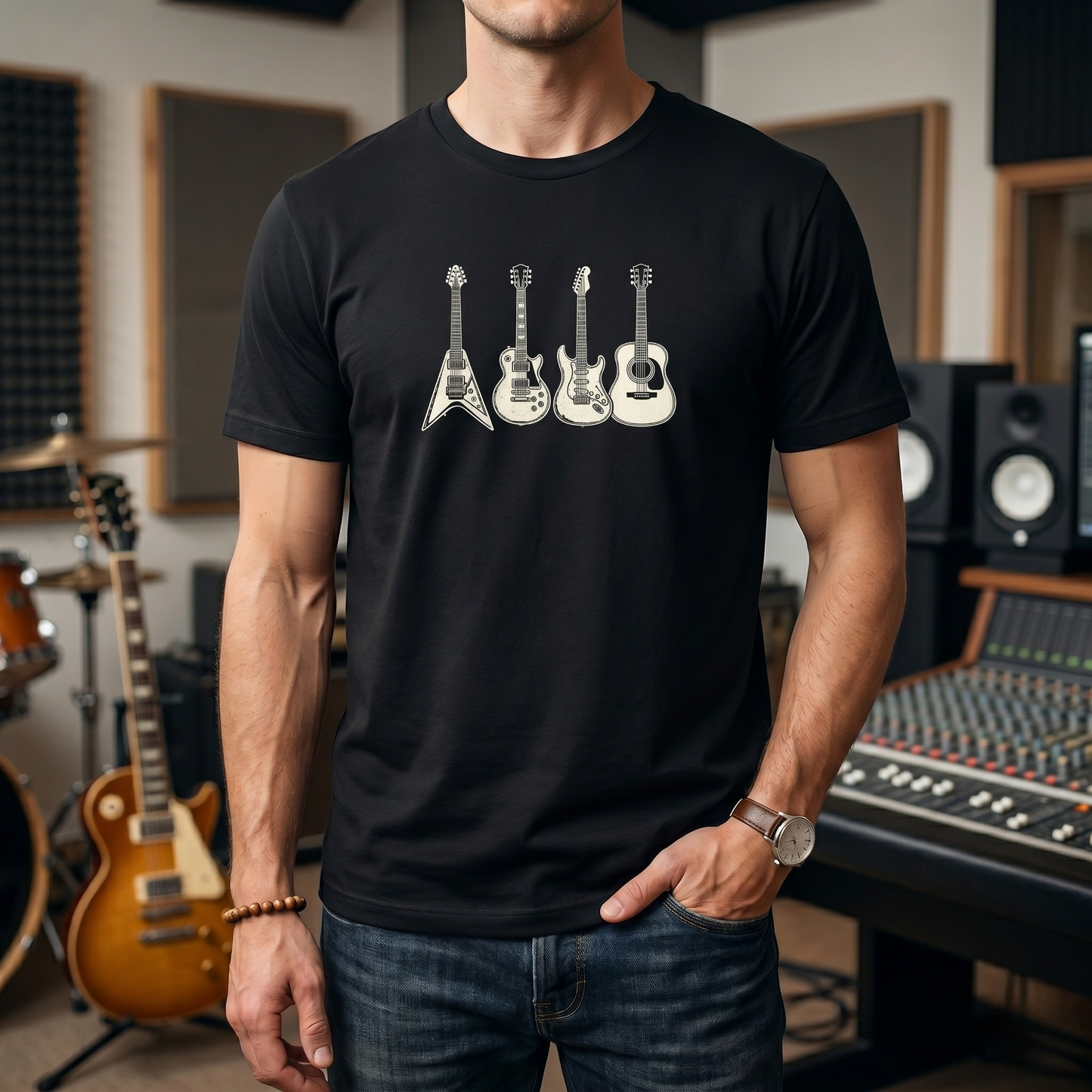 Guitar Types Lineup T-Shirt