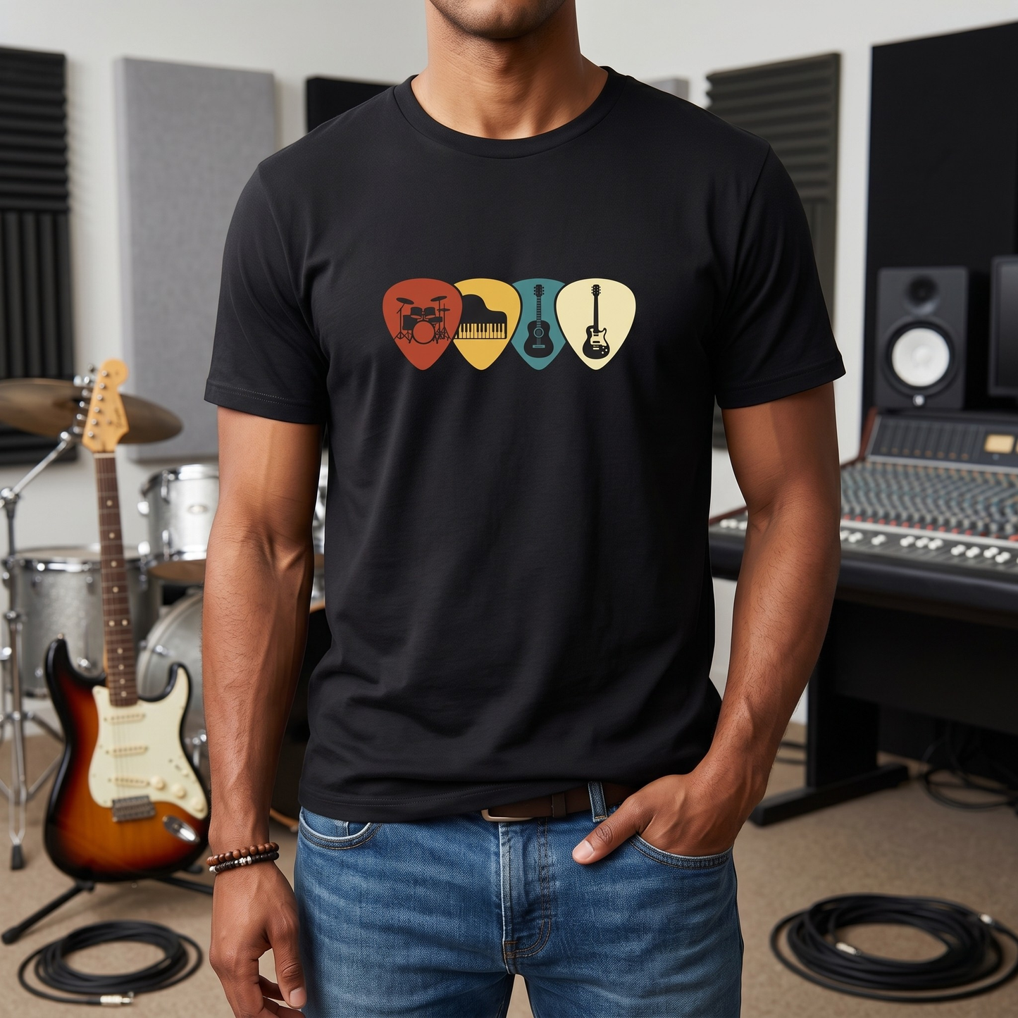 Retro Guitar Picks T-Shirt