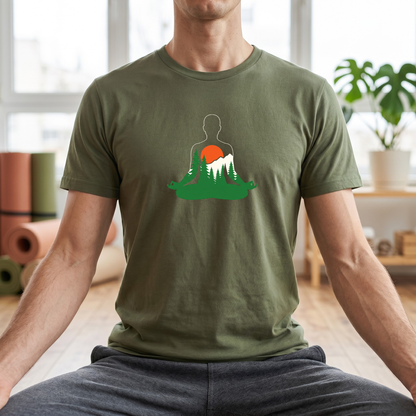 Forest and Mountains Lotus Pose T-Shirt