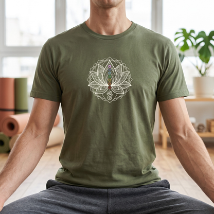 Line Art Chakra Lotus Flower T-Shirt