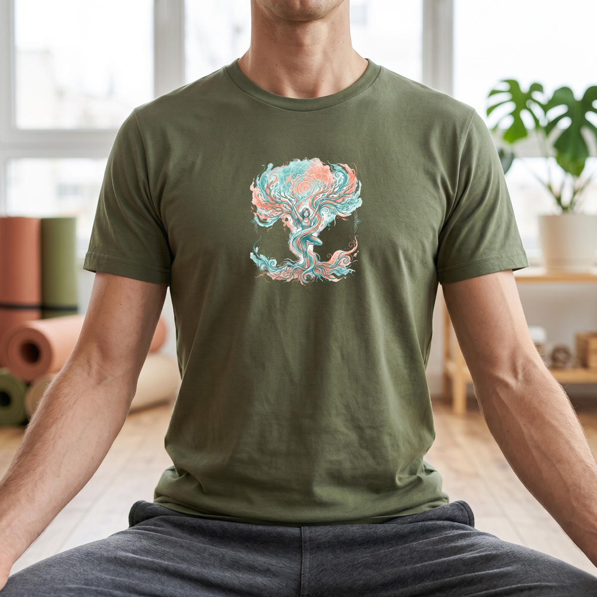 Watercolor Tree Pose Expression T-Shirt