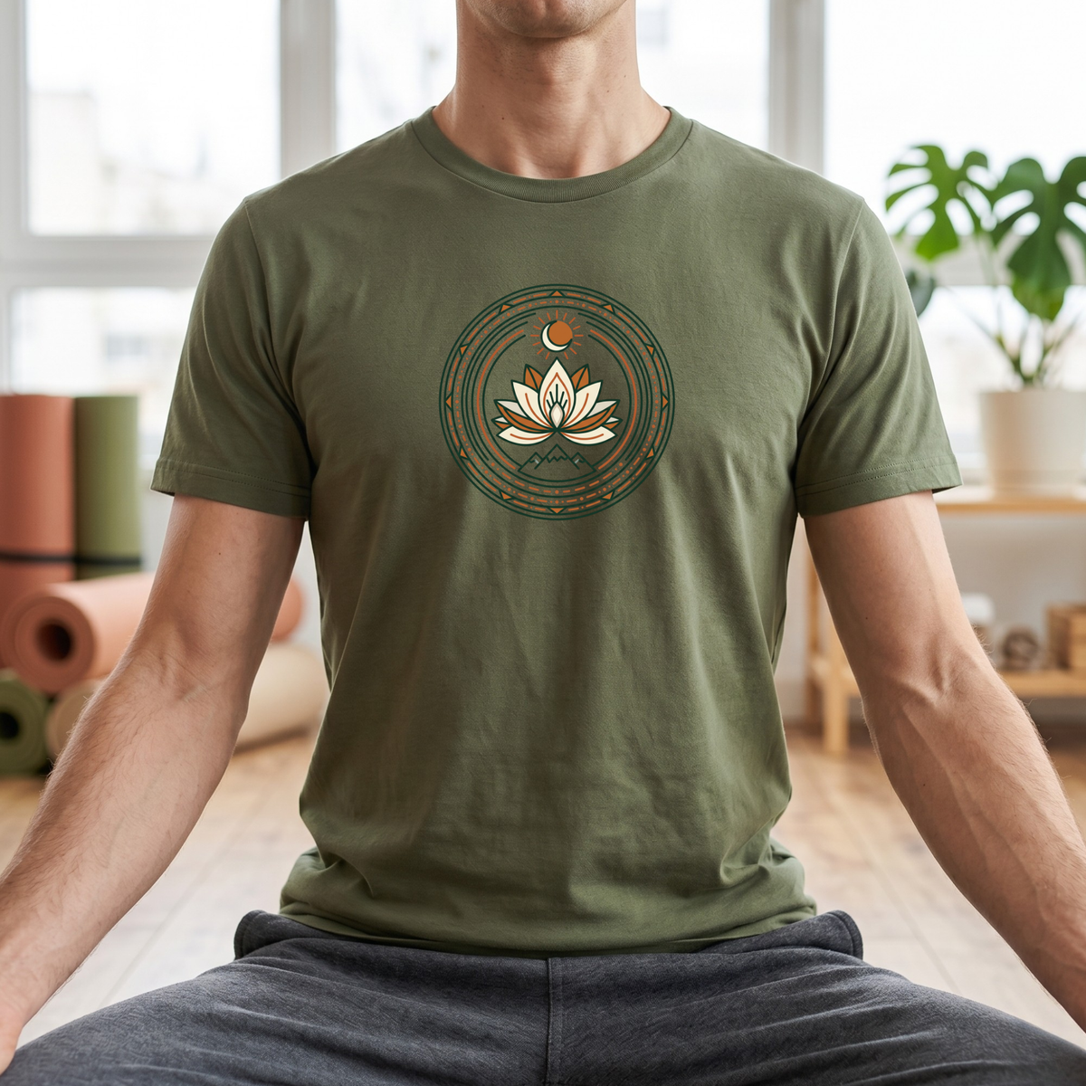 Sun & Moon Lotus Flower T-Shirt