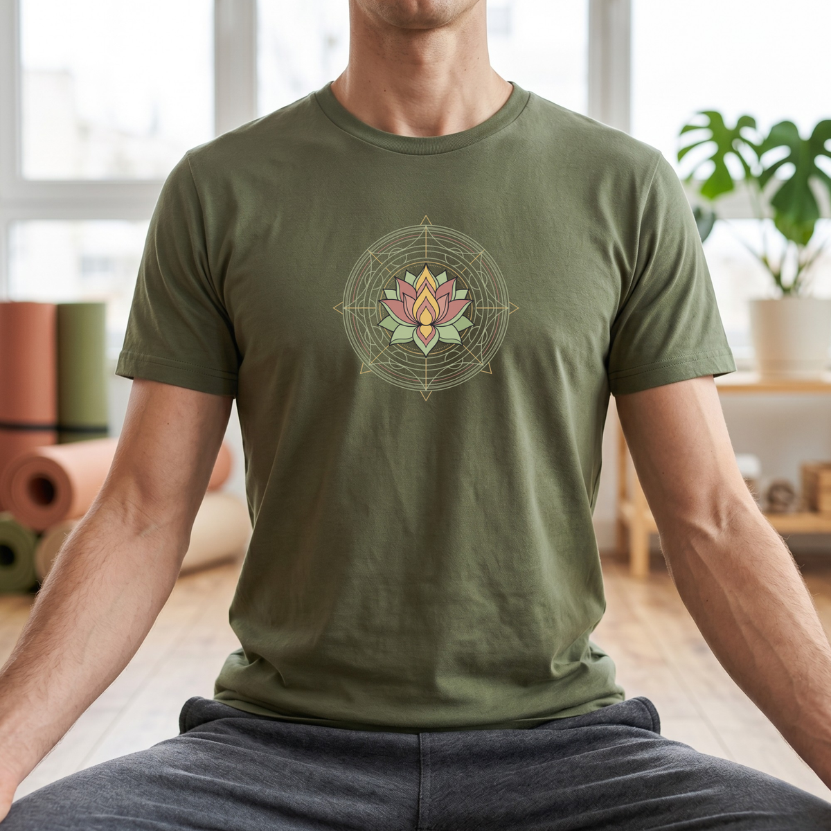 Geometric Lotus Flower T-Shirt