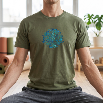 Watercolor Teal Lotus Flower T-Shirt