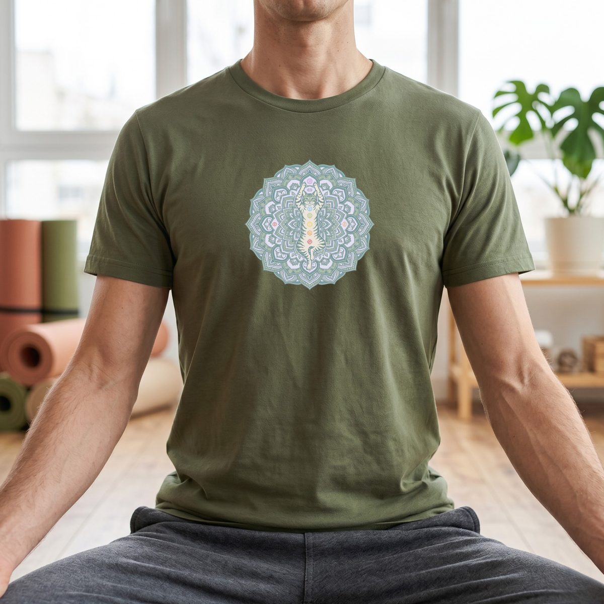 Chakra Cat Mandala T-Shirt