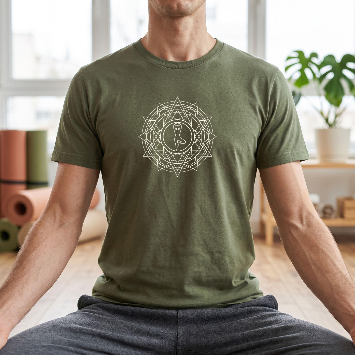 Line Art Person Mandala T-Shirt