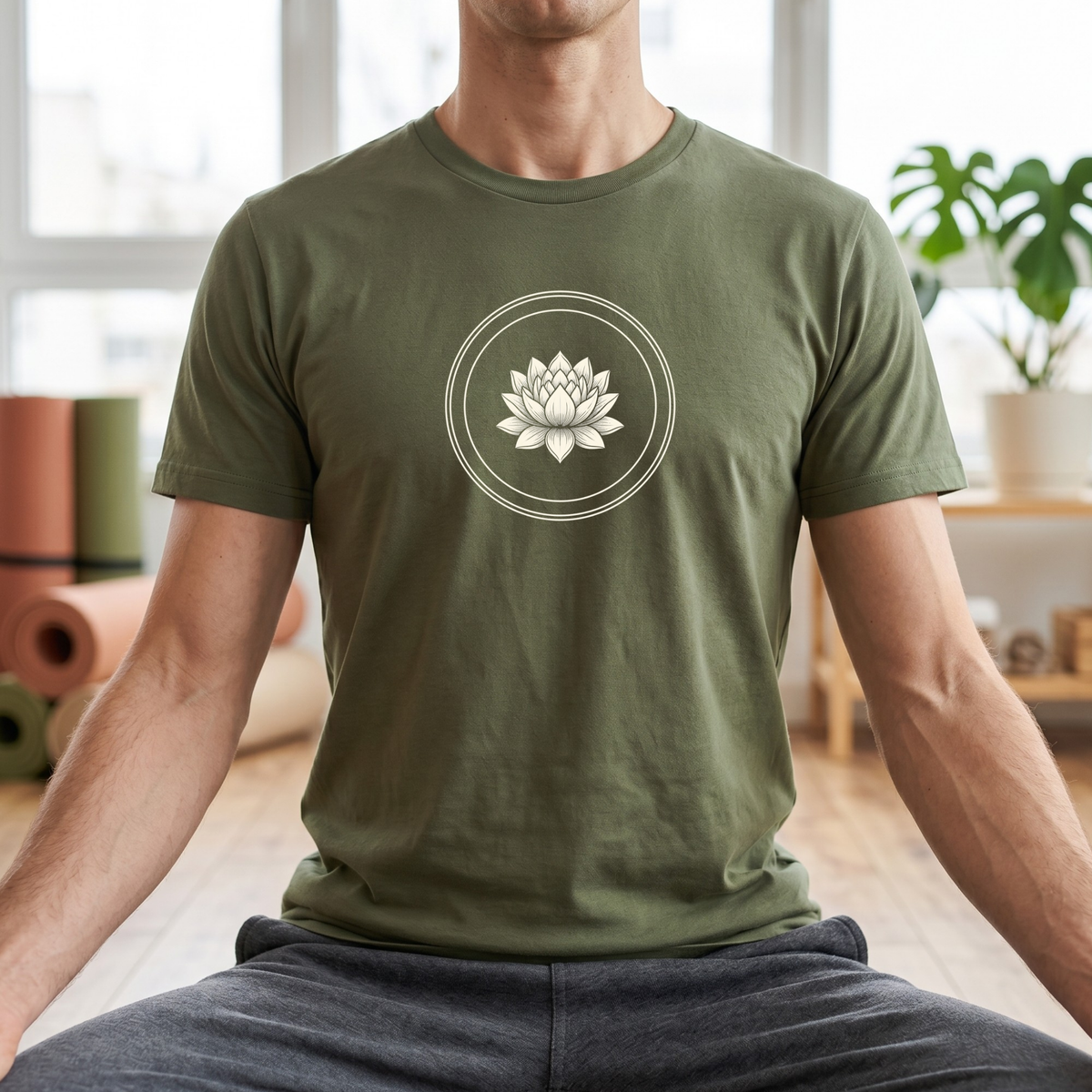 Black & White Lotus Flower T-Shirt