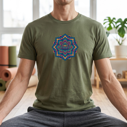 Deep Teal Floral Mandala T-Shirt