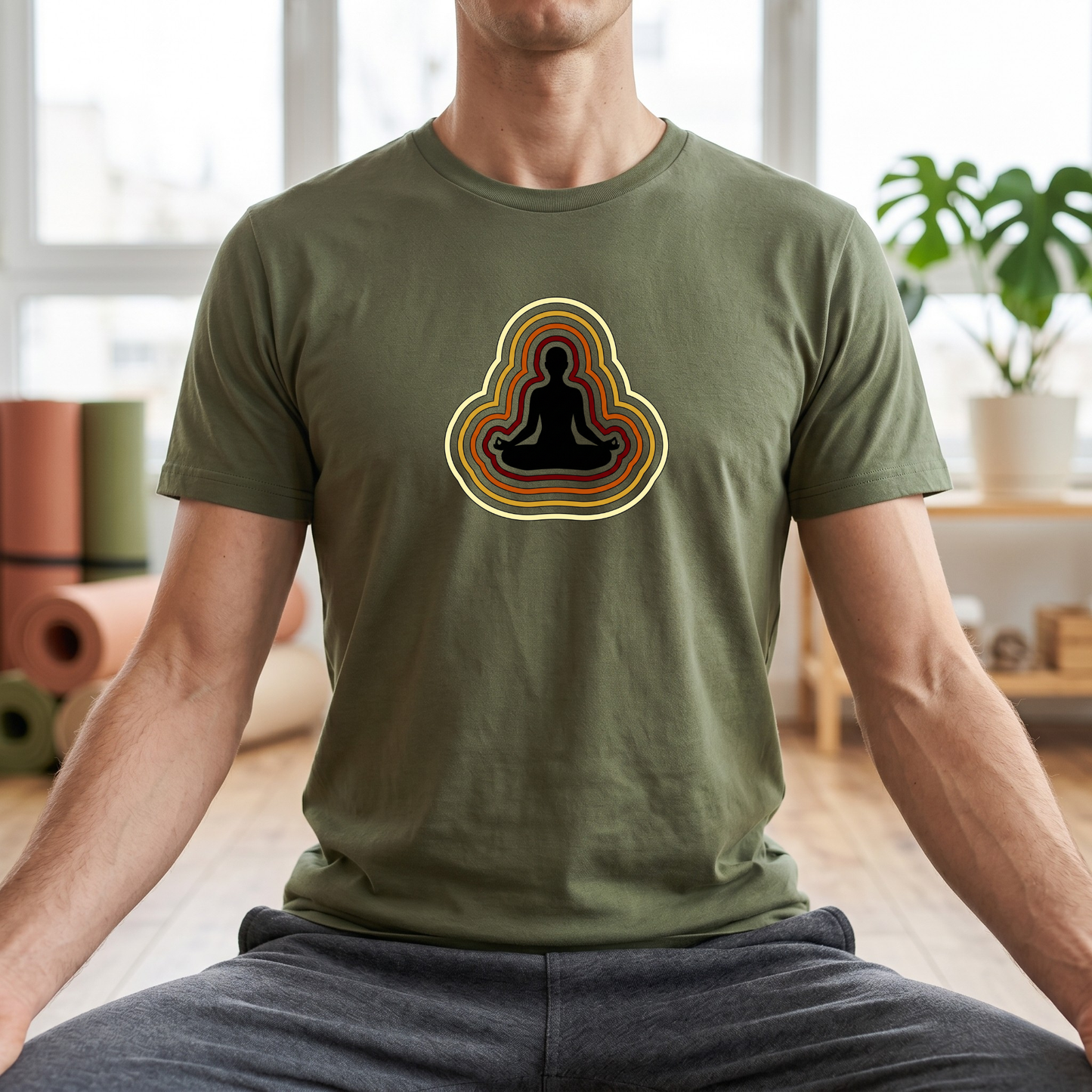Retro Aura Lotus Pose T-Shirt