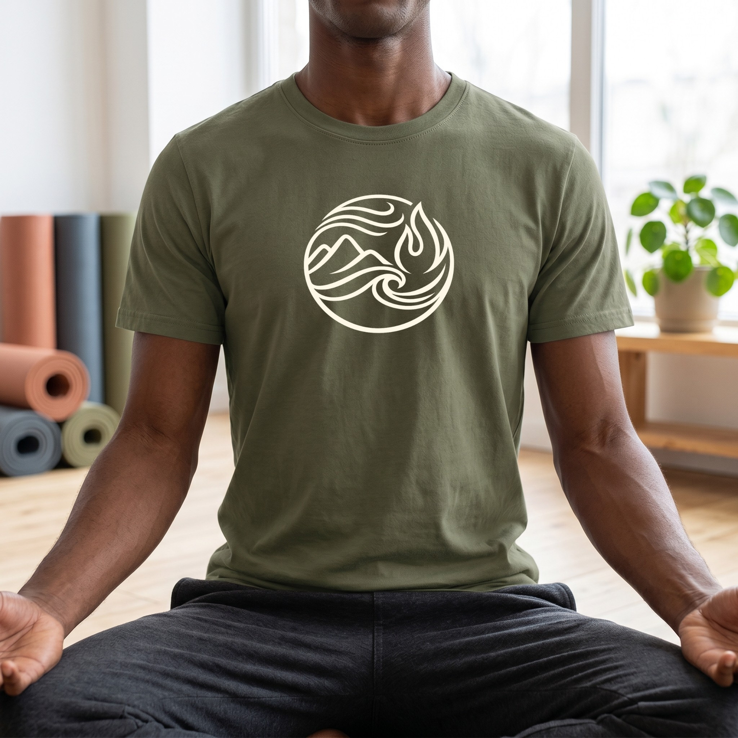Line Art Four Elements Circle T-Shirt