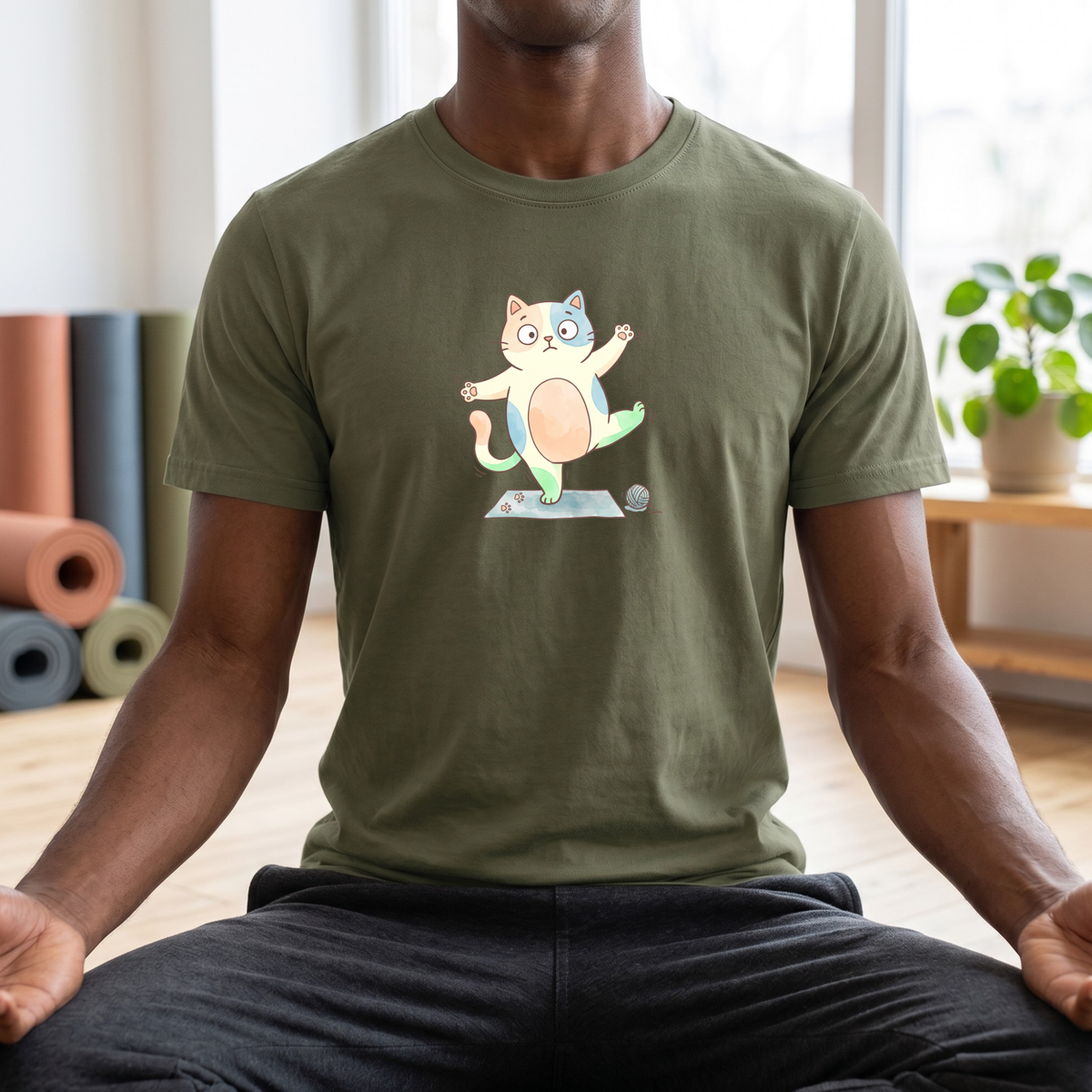 Watercolor Balancing Kitten T-Shirt
