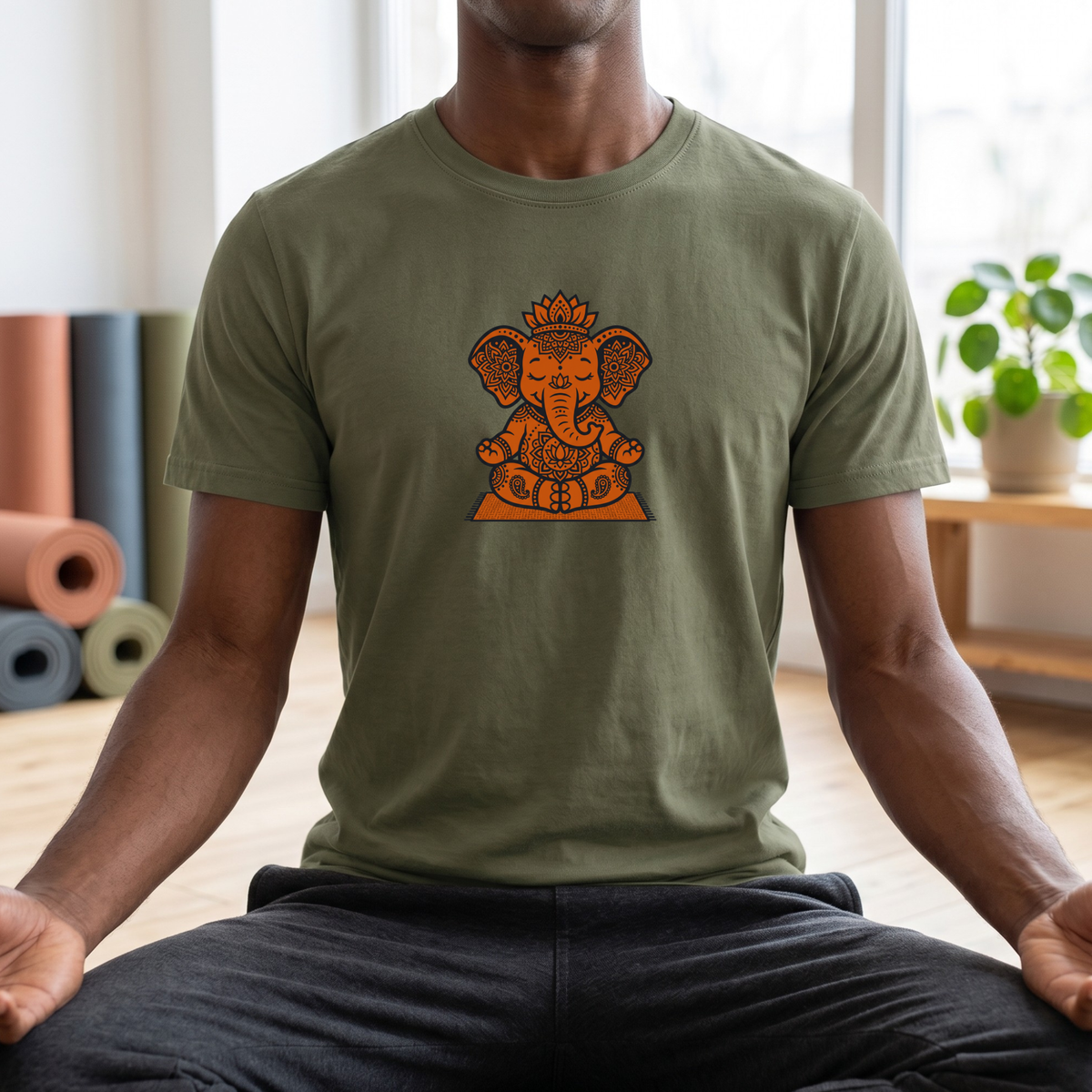 Zen Elephant Lotus Pose T-Shirt