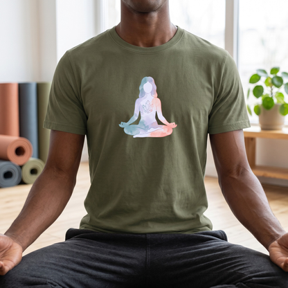 Watercolor Crystal Lotus Pose T-Shirt