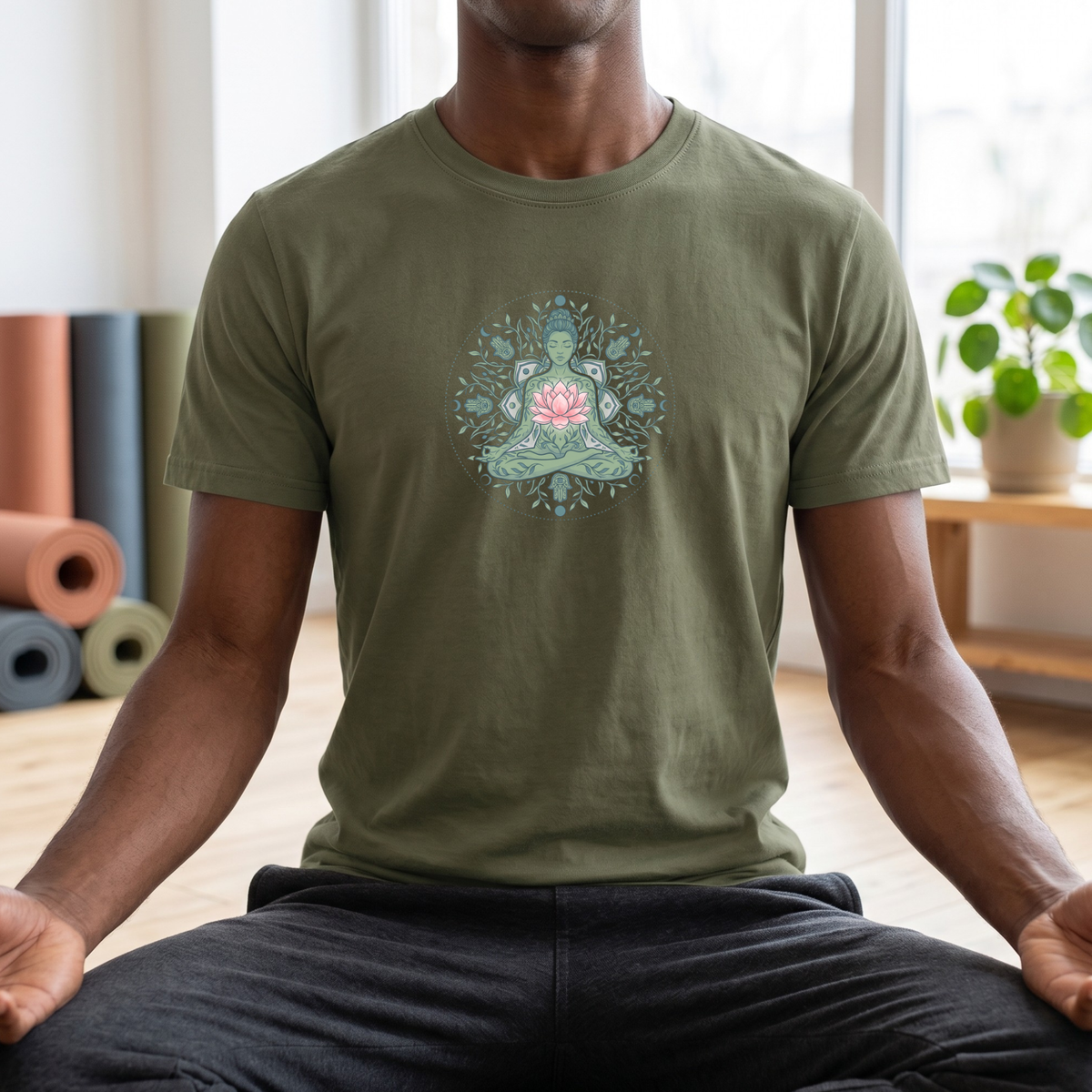 Flower Heart Lotus Pose T-Shirt