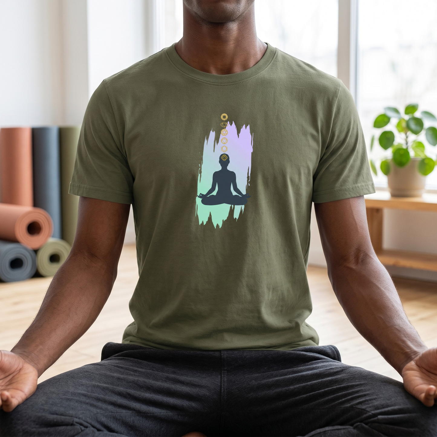 Paint Lotus Pose Chakras T-Shirt