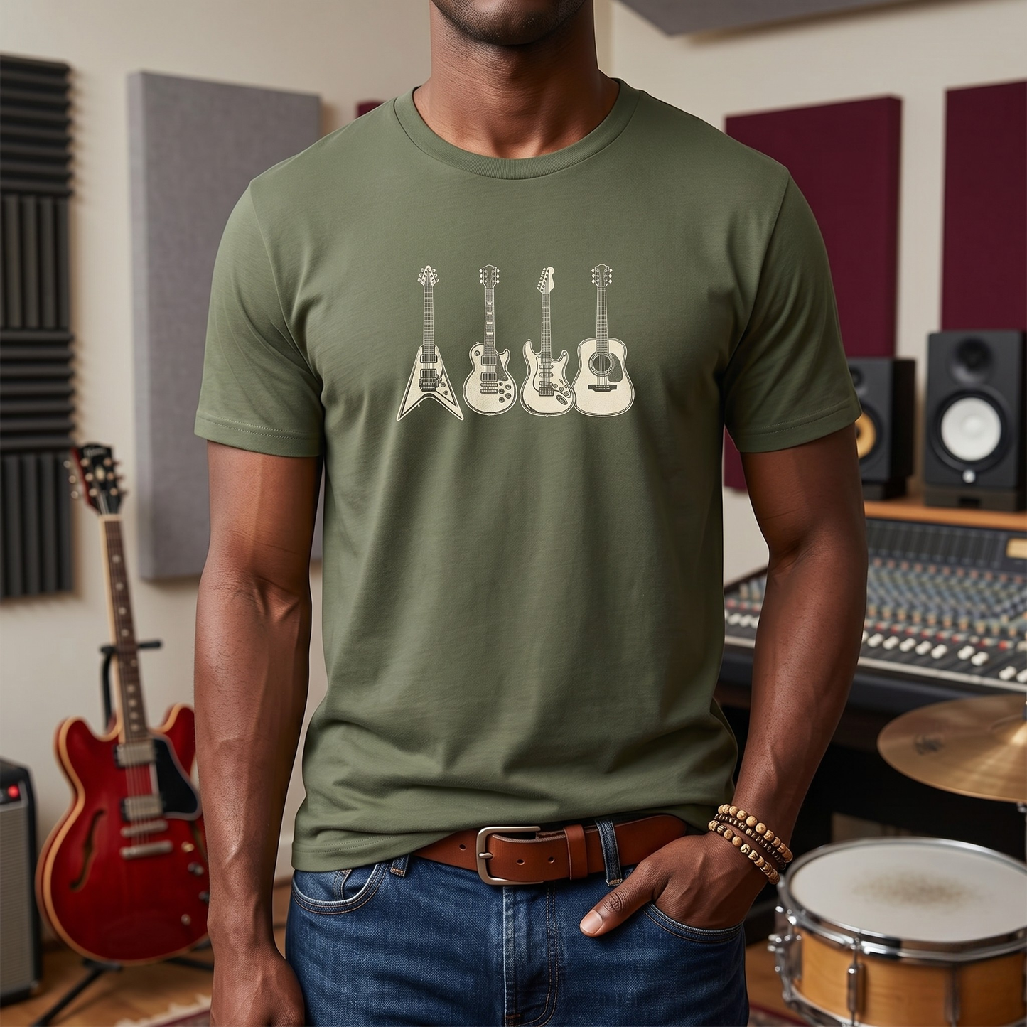 Guitar Types Lineup T-Shirt