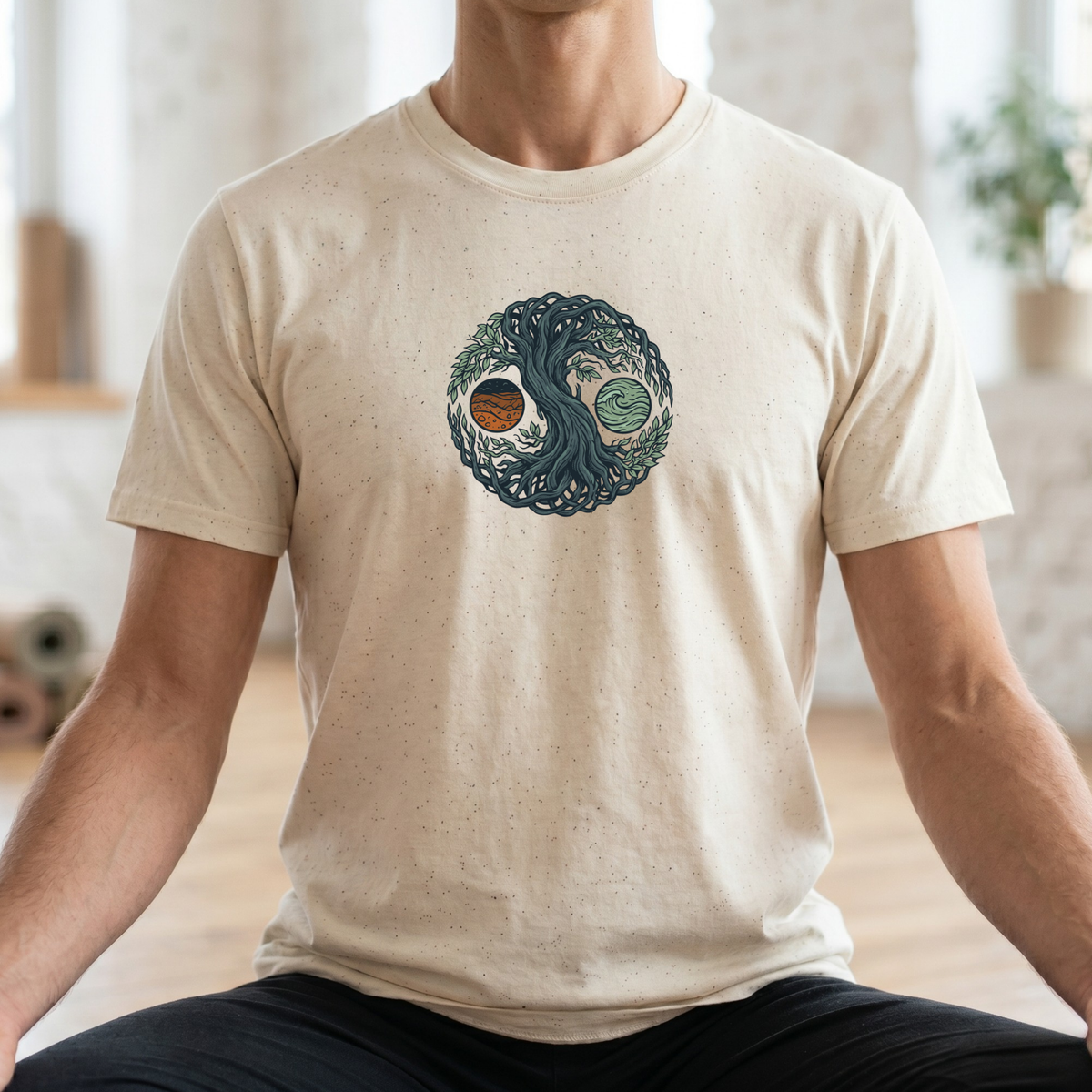 Earth and Water Tree Yin Yang T-Shirt