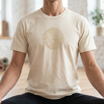 Gold Line Art Lotus Mandala T-Shirt