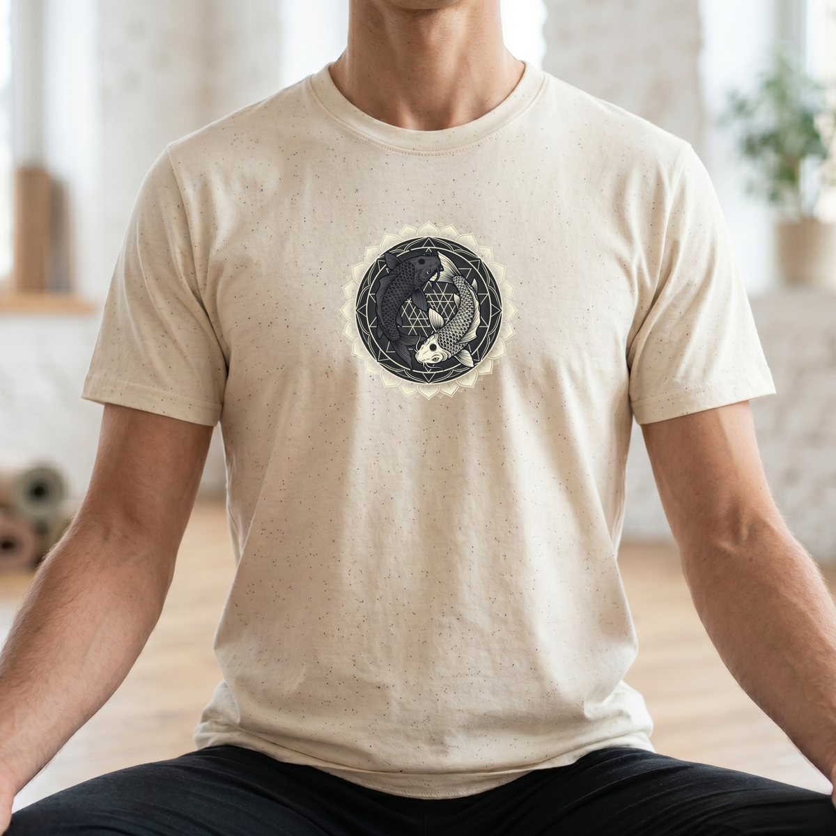 Sacred Geometry Koi Yin Yang T-Shirt